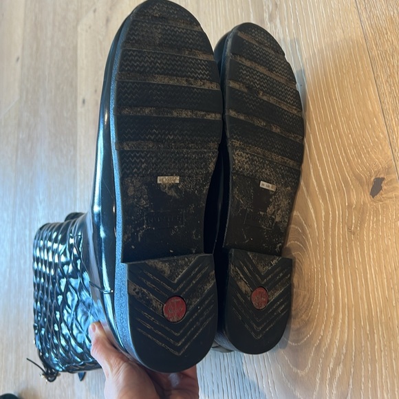 Hunter Women’s Refined Gloss Quilted Rain Boots tall Sz 11 - Picture 9 of 12